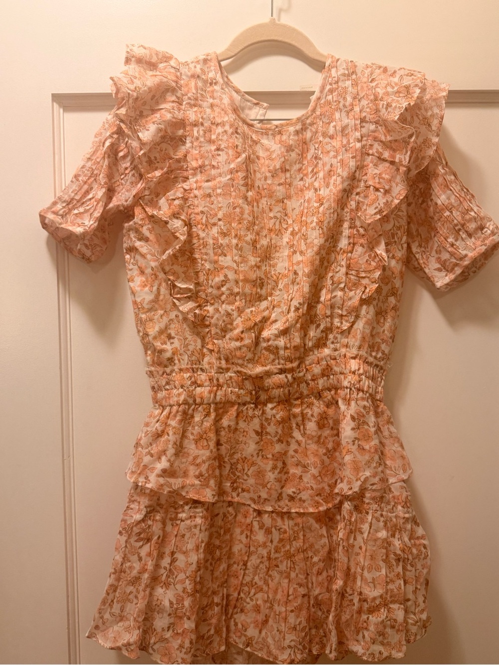 LoveShackFancy Natasha Dress in Peach Floral